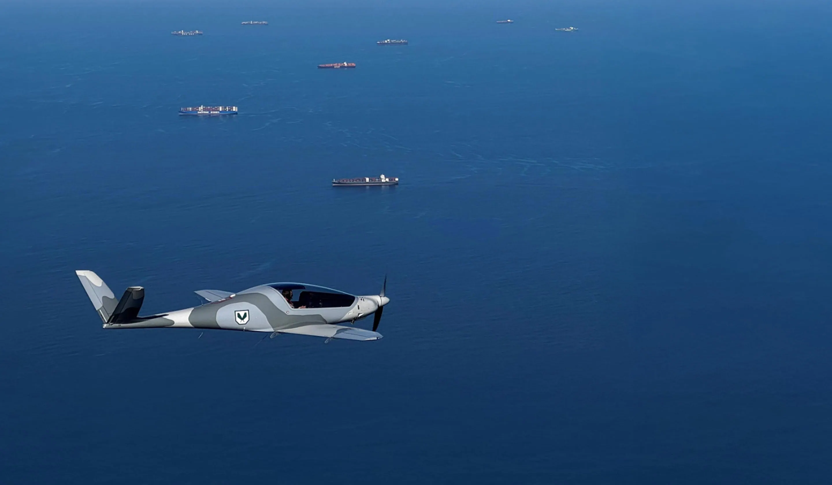 Jet flying over an ocean