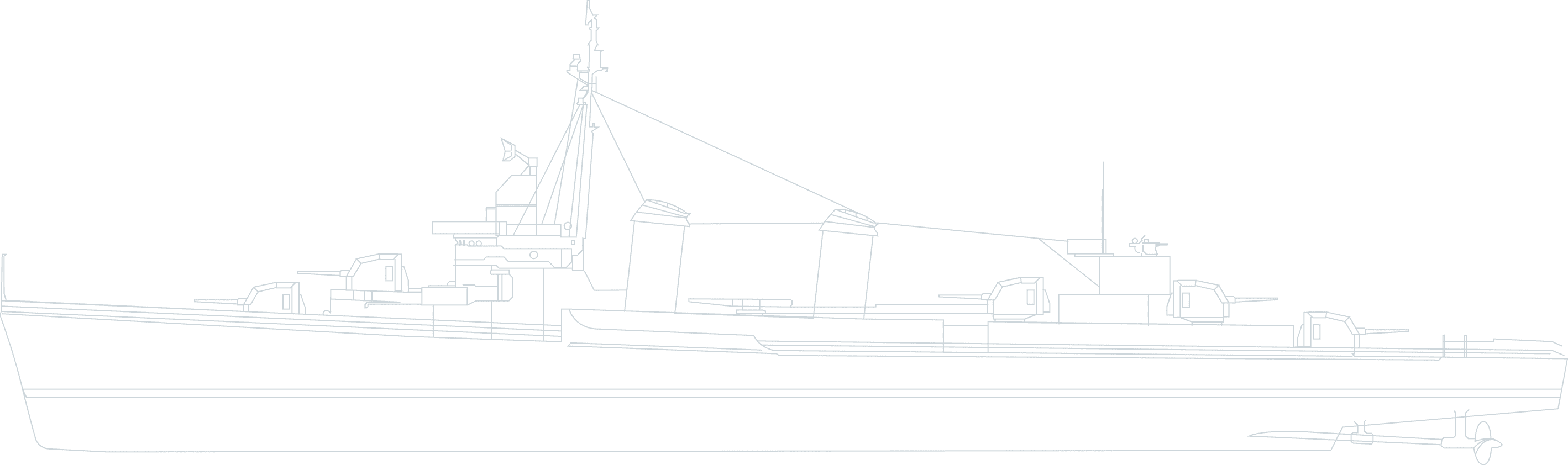 Line Illustration of a Ship